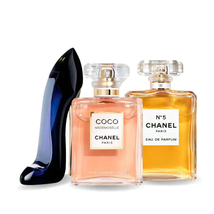 Set di 3 profumi: GOOD GIRL, COCO MADEMOISELLE y Chanel Nº5 100ml