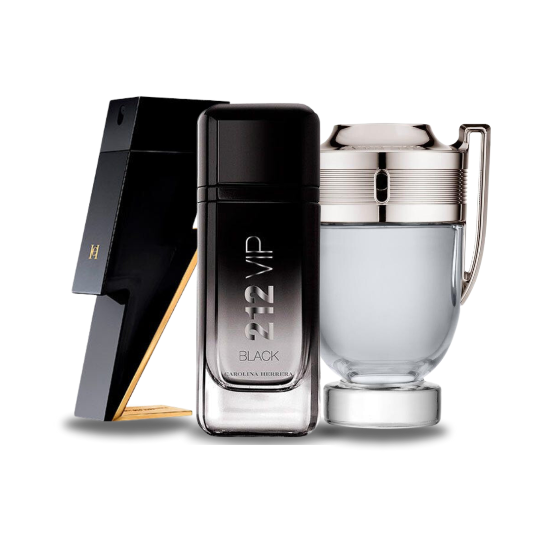 Set di 3 profumi: BAD BOY, 212 VIP BLACK y Paco Rabanne INVICTUS (Eau de Parfum) 100ml