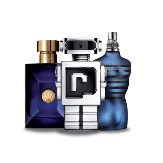 Set di 3 profumi: Versace DYLAN BLUE, Paco Rabanne PHANTOM en Jean Paul Gaultier ULTRA MALE 100 ml