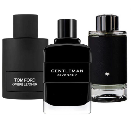 Set di 3 profumi: Tom Ford Ombre Leather, Givenchy Gentleman, y Montblanc Explorer 100ml